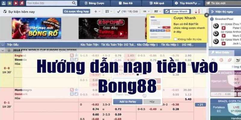 Gửi và rút tiền tại Bong88 cực kỳ nhanh chóng 